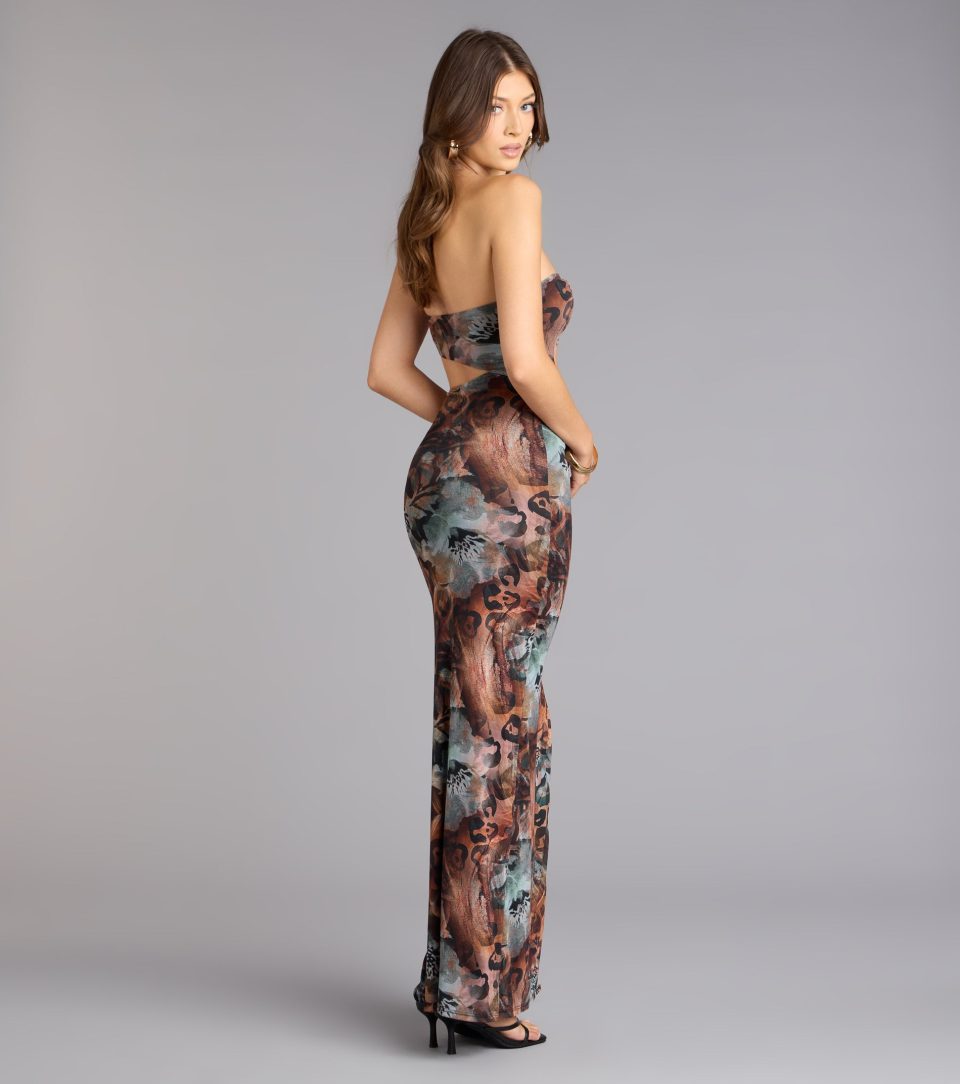 Untamed Nights Halter Slit Maxi Dress