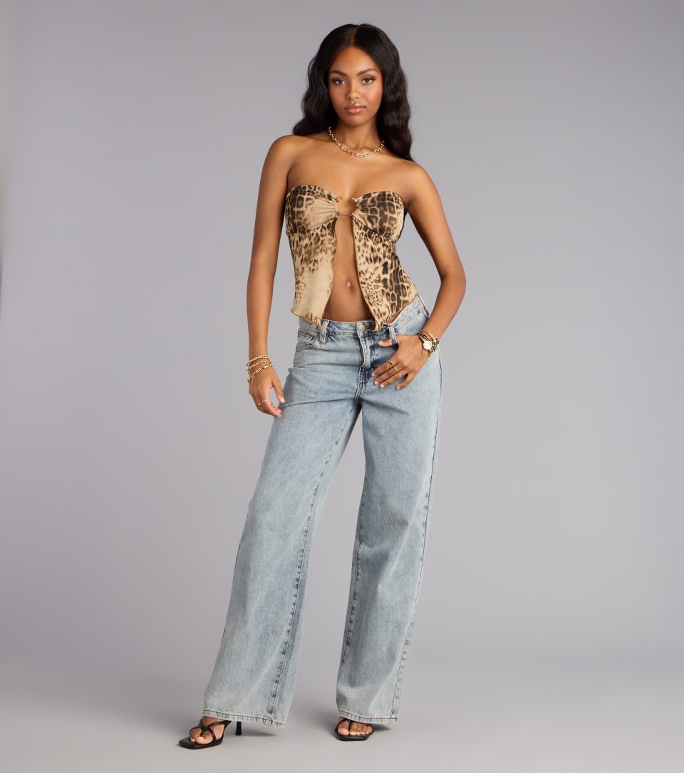 Untamed Flirt Leopard Print Mesh Tube Top