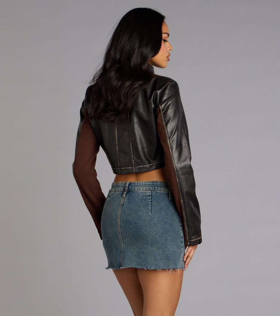 Speed Dial Faux Leather Motocross Jacket