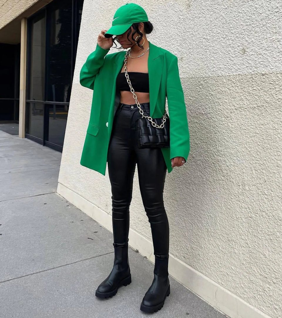 High-Rise Coated Skinny Pants