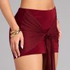 Silky Move Tie-Front Mini Skirt