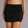 Glitzy Sheen Rhinestone Knit Mini Skirt