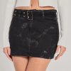 Coolest Style Bleach Dye Denim Mini Skirt