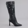Hot on the Heist Buckled Pocket Stiletto Boots